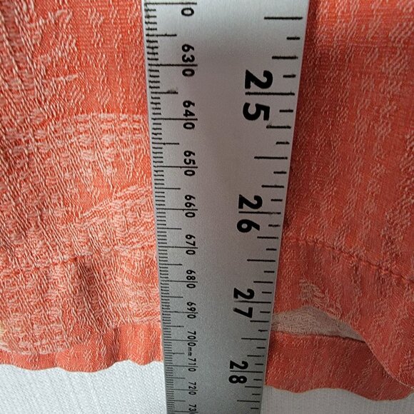 Tommy Bahama Mens Button Down Shirt Sz L Short Sleeve100% Silk Orange Palm Trees - Picture 5 of 11